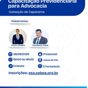 CAPACITAÇÃO PREVIDENCIÁRIA PARA ADVOCACIA